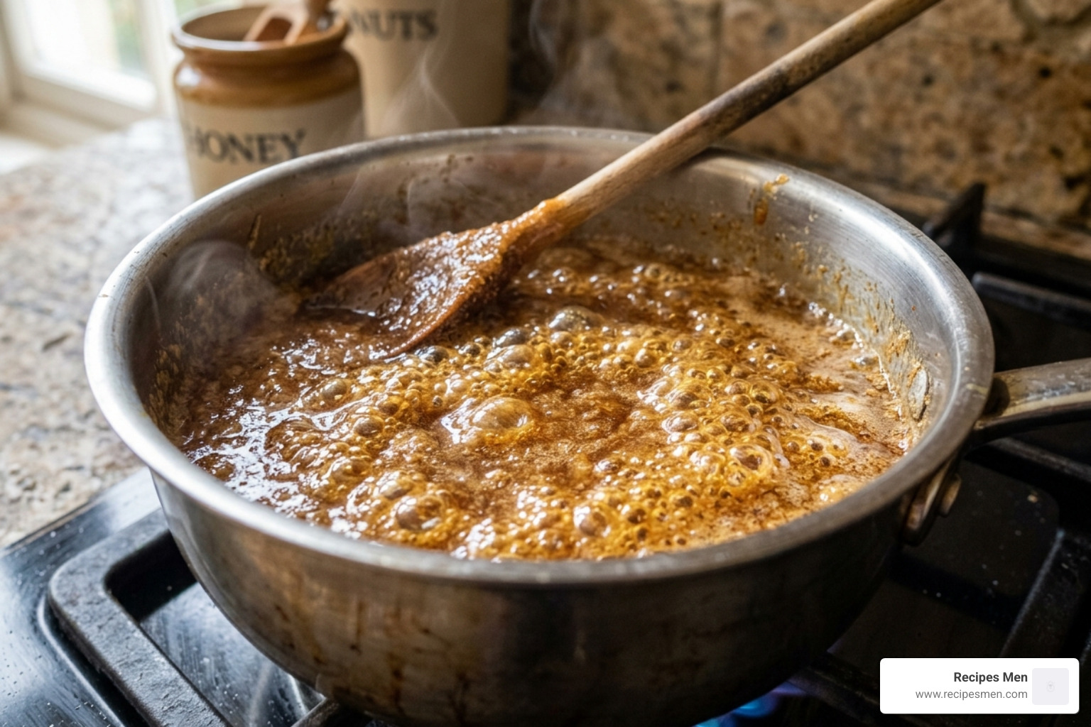 simmering honey and nut butter binder - best granola bar recipe