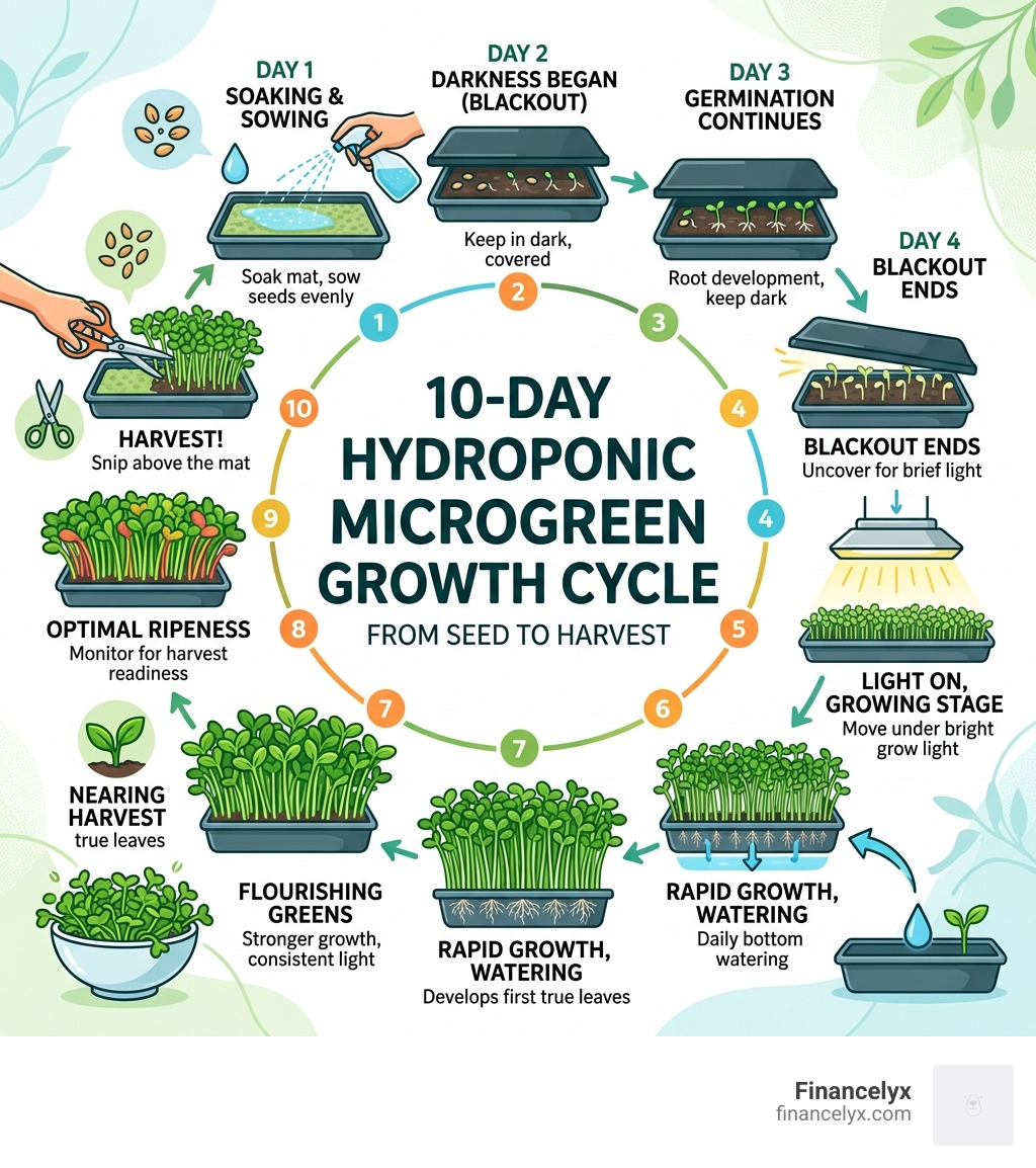 10-day hydroponic microgreen growth cycle from seed to harvest infographic - how to grow hydroponic microgreens infographic 10-day hydroponic microgreen growth cycle from seed to harvest infographic - how to grow hydroponic microgreens infographic