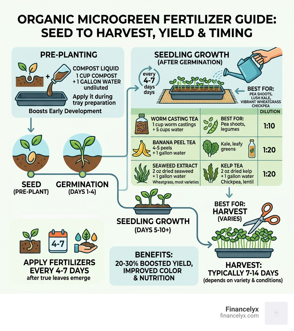 Organic microgreen fertilizer recipes from seed to harvest with yield and timing guide - organic microgreen fertilizer