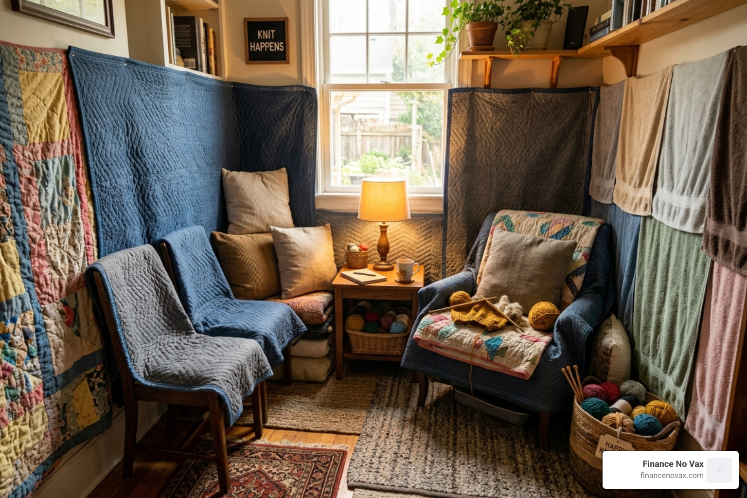 repurposed household items for soundproofing - budget soundproofing knitting corner repurposed household items for soundproofing - budget soundproofing knitting corner
