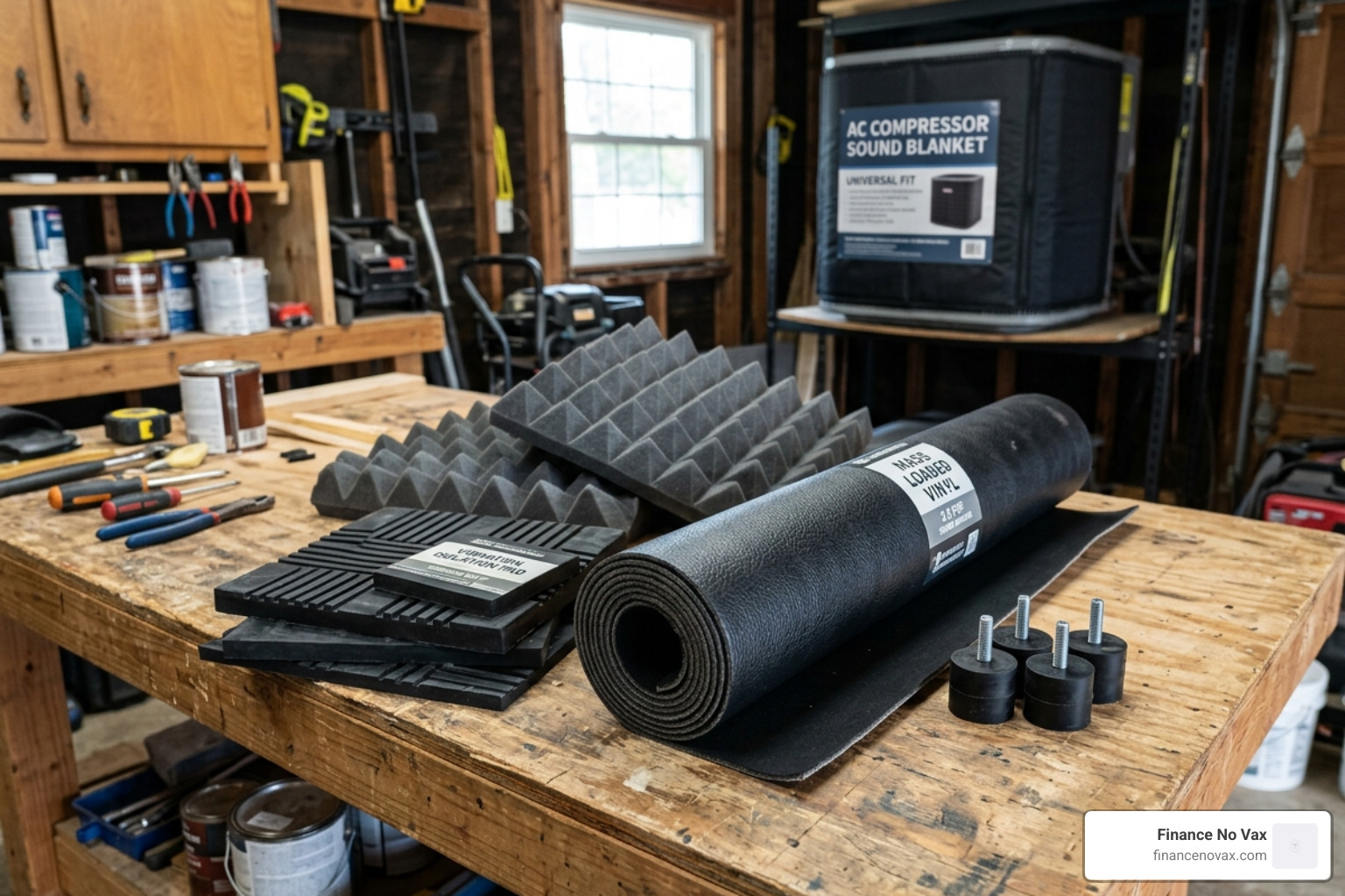 Materials for AC soundproofing like MLV and isolation pads - soundproofing noisy ac unit