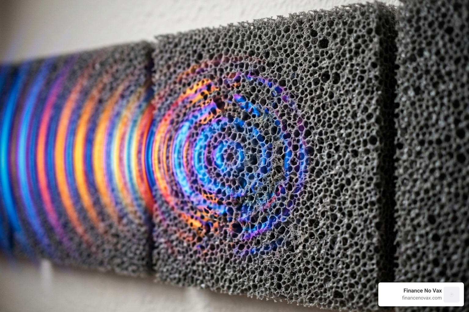 sound waves hitting open-cell foam panels on a wall - sound foam panels sound waves hitting open-cell foam panels on a wall - sound foam panels