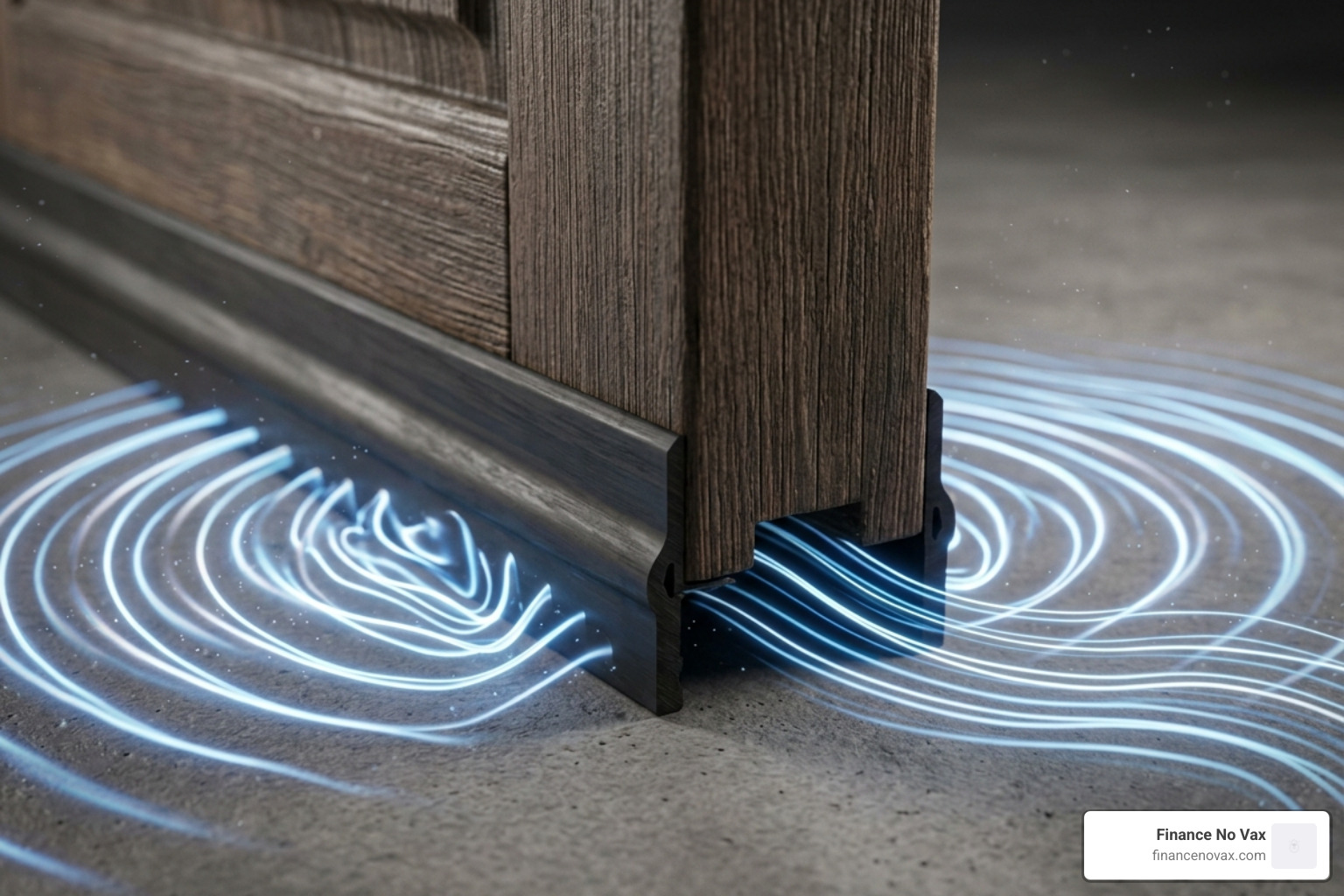 sound waves hitting a door seal - door draft stopper soundproof