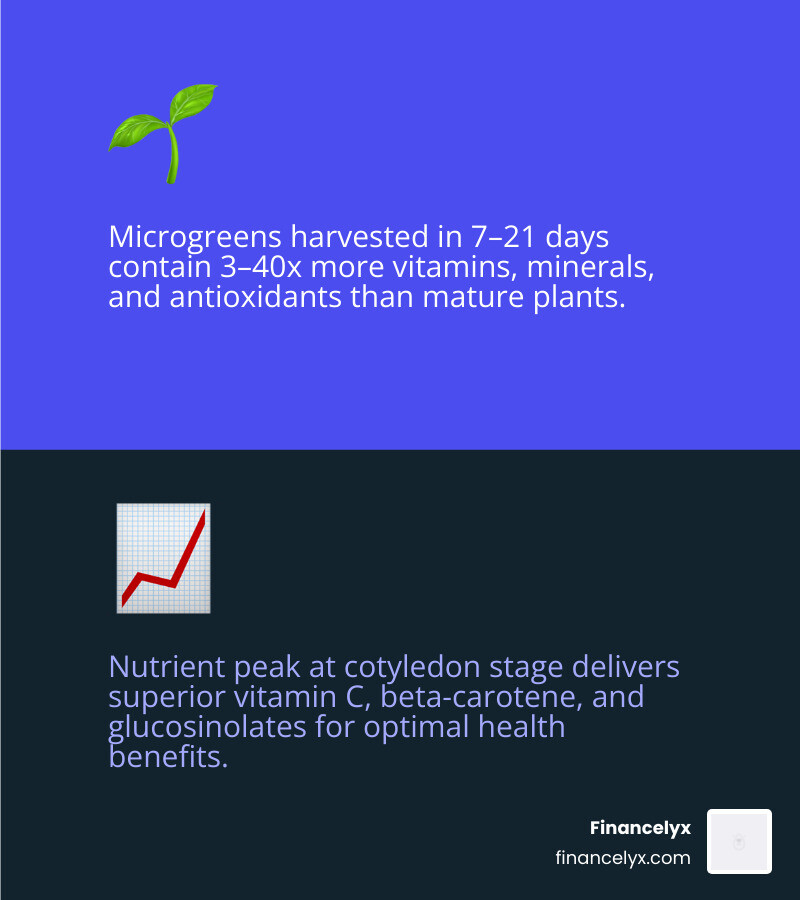 Microgreens growth cycle from seed to harvest in 7 to 21 days with nutrient density comparison - microgreens uses and