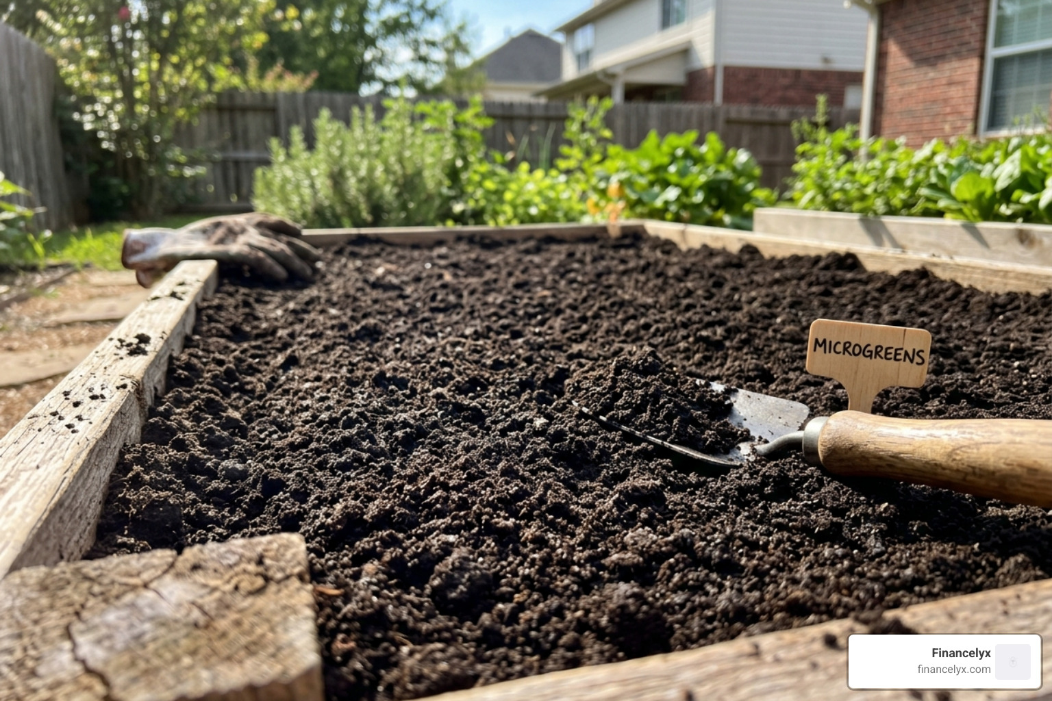 Garden bed preparation showing soil worked to a fine, crumbly tilth - in garden microgreens
