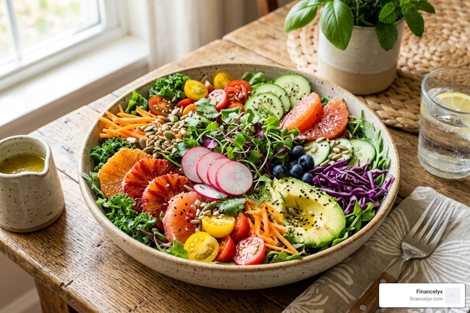 vibrant rainbow salad featuring mixed microgreens, radishes, and citrus - microgreens for salads