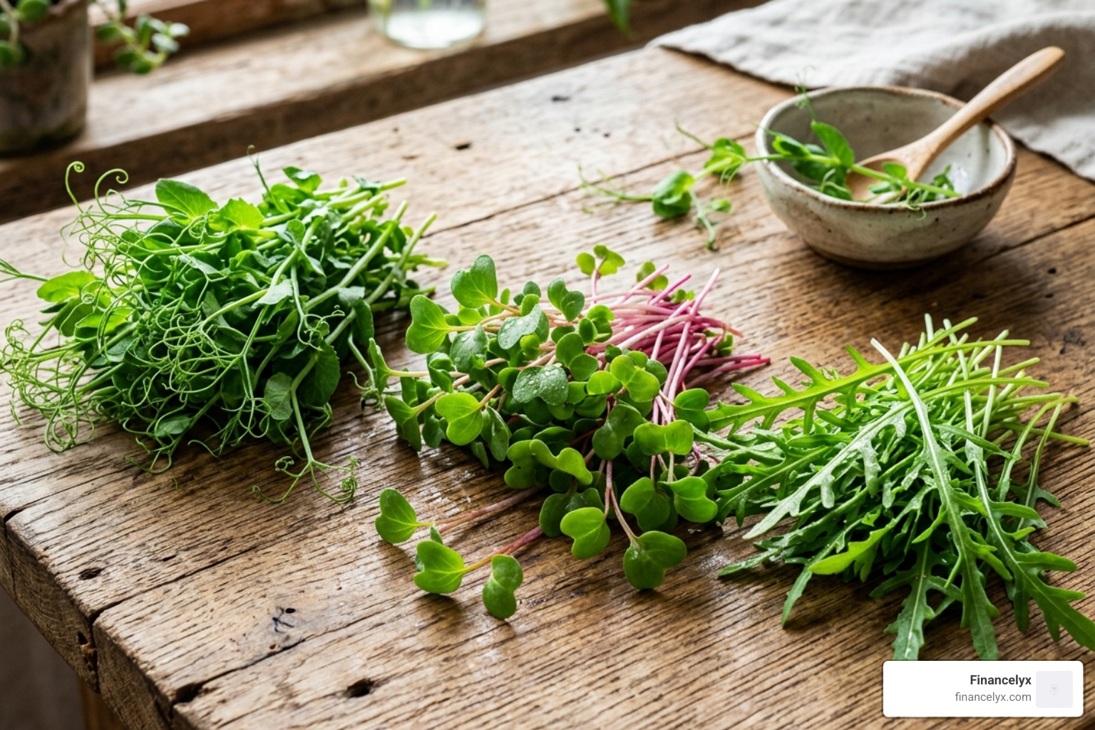 different microgreen varieties including radish, pea, and arugula - microgreen pesto recipe different microgreen varieties including radish, pea, and arugula - microgreen pesto recipe