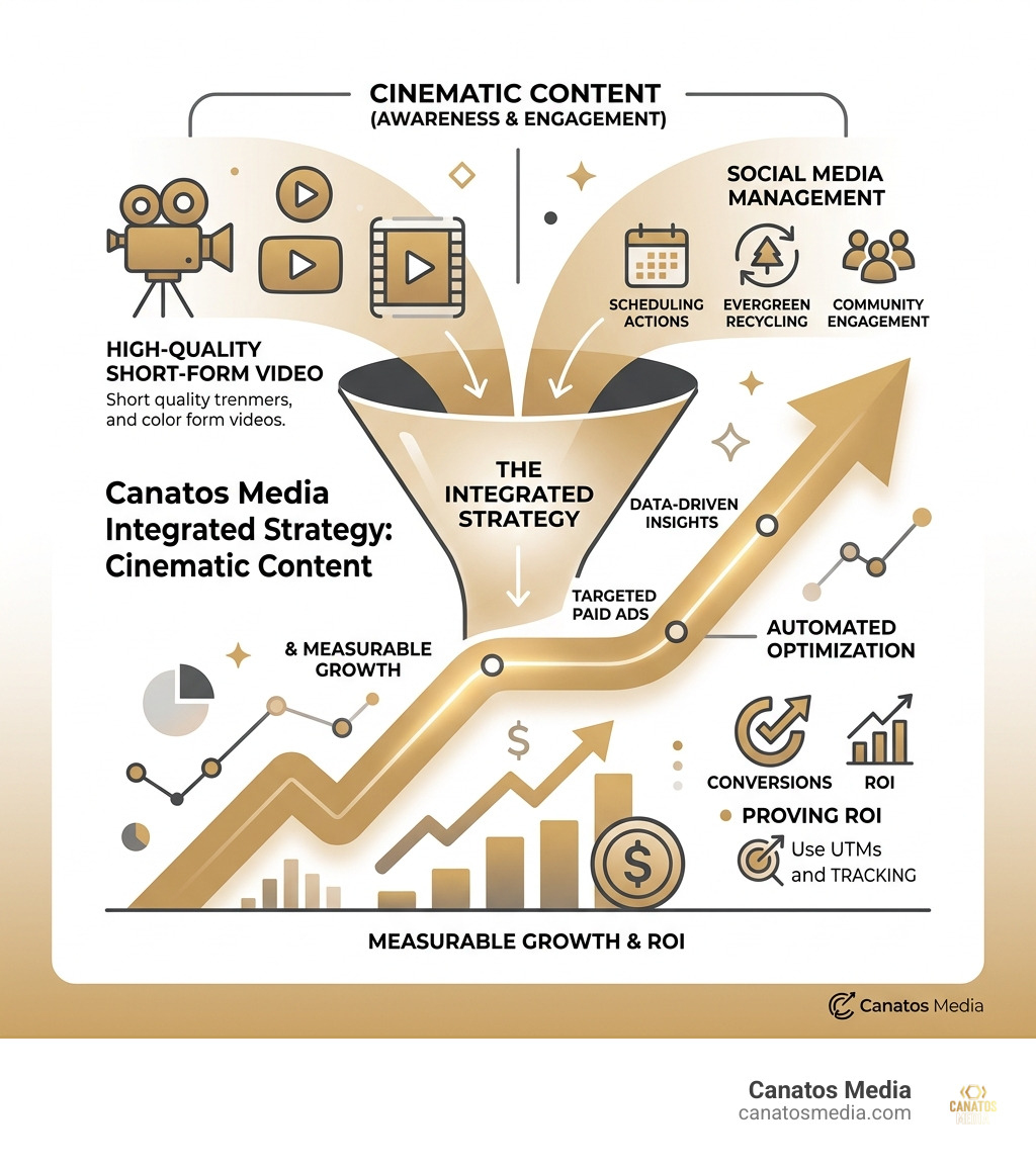 Canatos Media integrated strategy for cinematic content and measurable growth - social content management infographic Canatos Media integrated strategy for cinematic content and measurable growth - social content management infographic