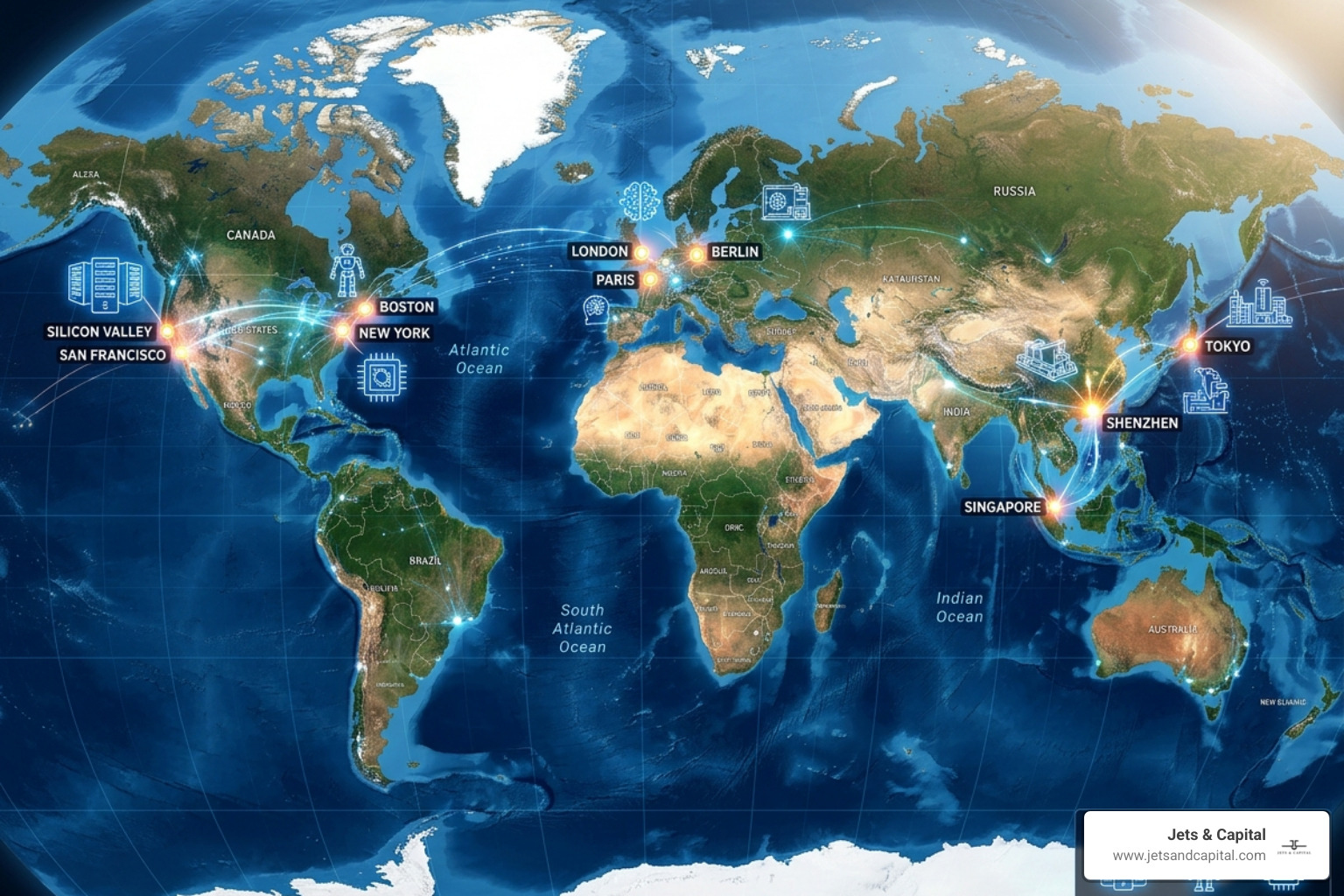 Global tech hubs highlighting AI infrastructure and deep tech centers - family office venture capital Global tech hubs highlighting AI infrastructure and deep tech centers - family office venture capital