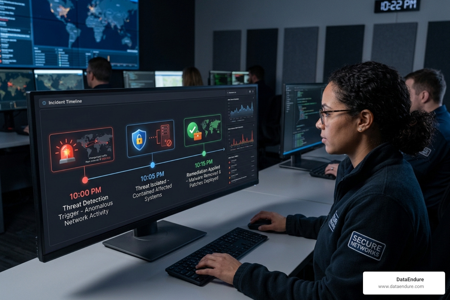 Digital incident response timeline from trigger to remediation - 24x7 security monitoring Digital incident response timeline from trigger to remediation - 24x7 security monitoring