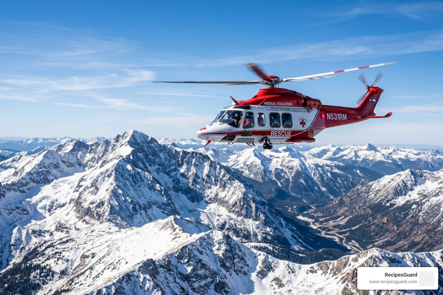 medical evacuation helicopter in a mountain setting - student travel emergency claim steps
