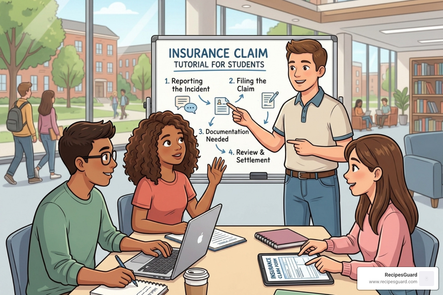 A helpful glossary of insurance terms for students including peril, deductible, and indemnity - insurance claim tutorial