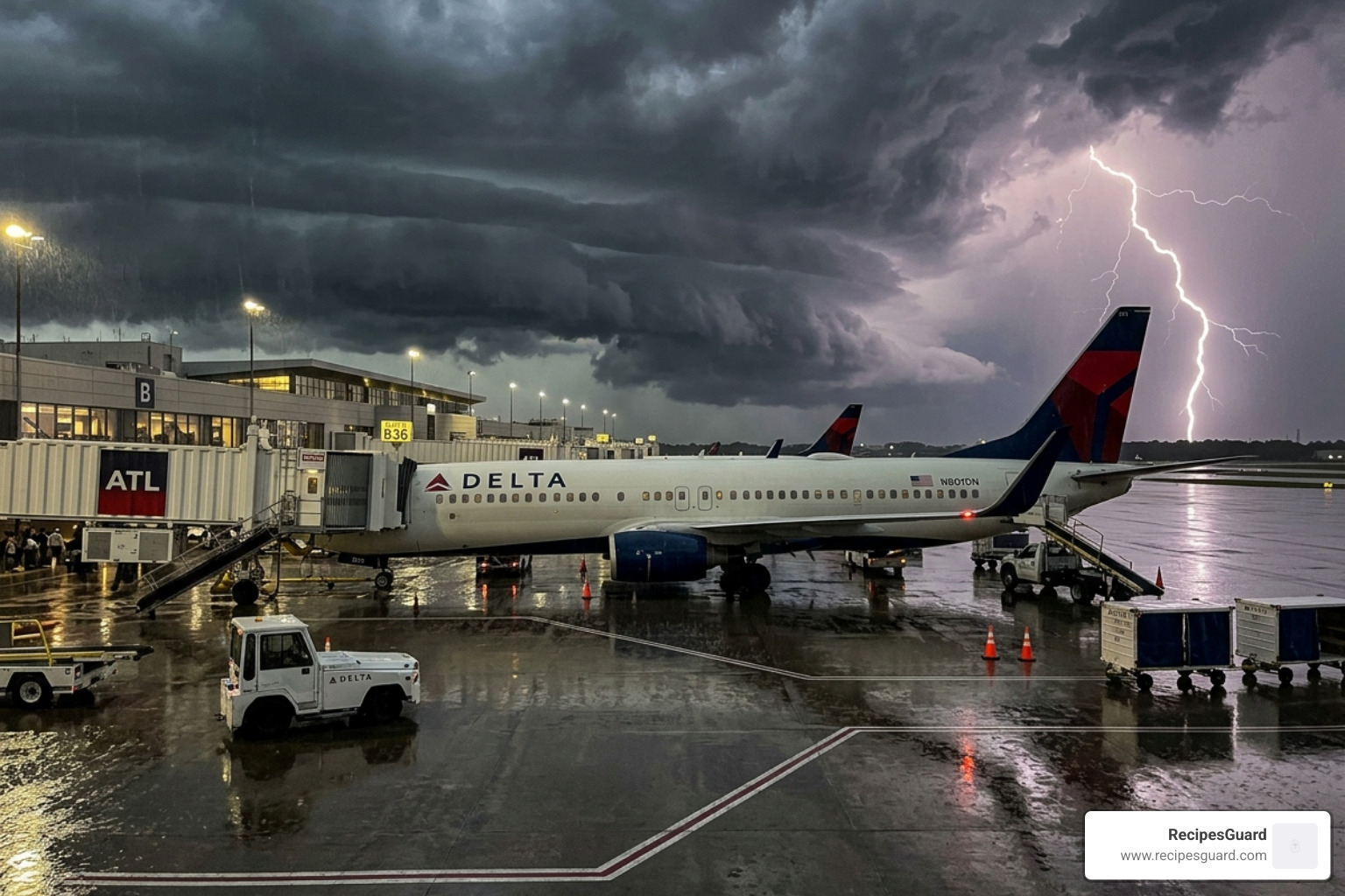 grounded airplane during a storm - student flight insurance claim