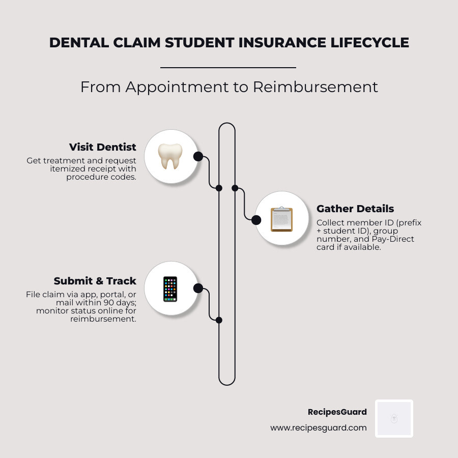 Student dental claim lifecycle from dental appointment to insurance reimbursement - dental claim student insurance