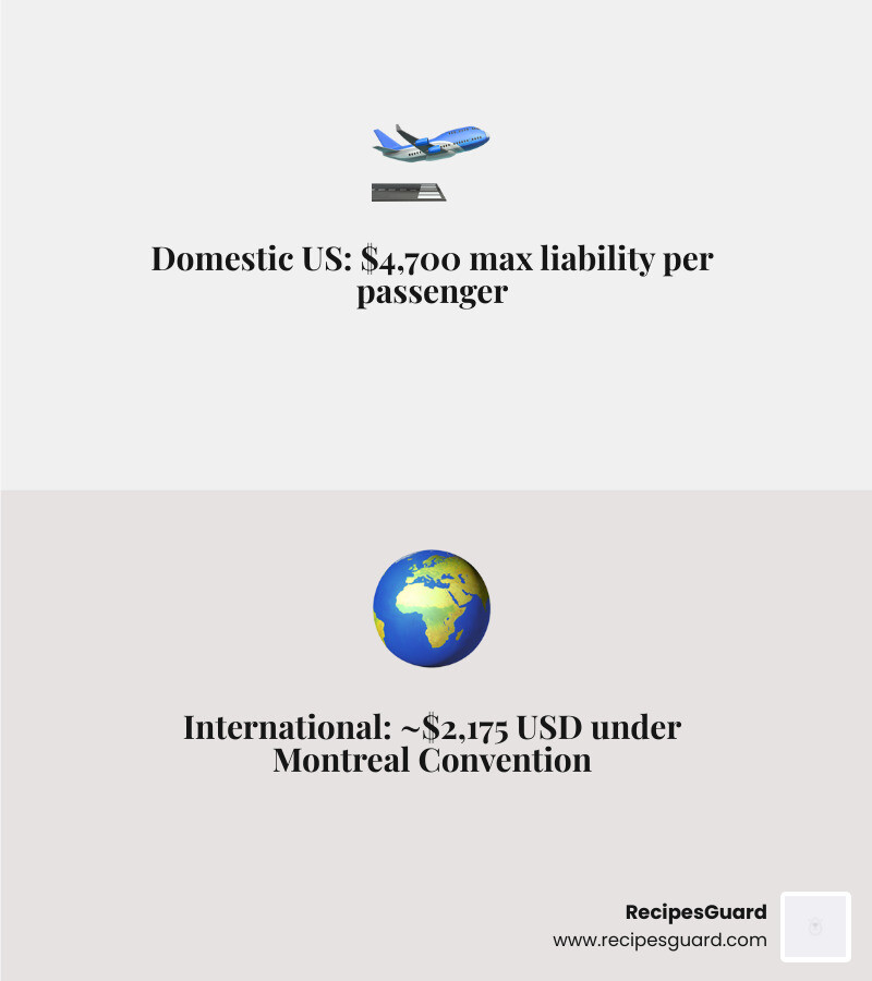 Comparing domestic vs international baggage liability limits - claim lost bag guide infographic 2_facts_emoji_grey