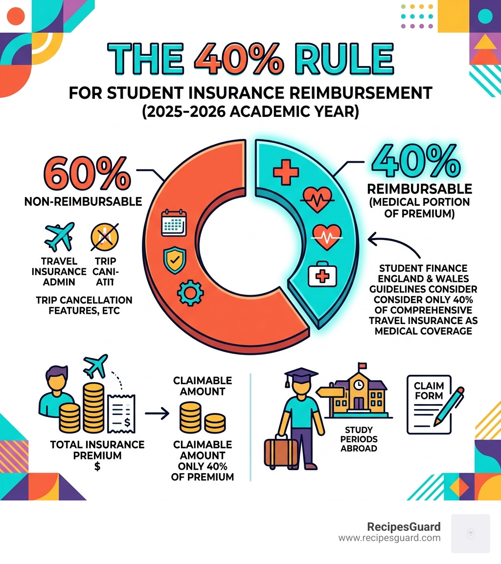 Infographic of the 40 percent rule for student insurance reimbursement - repatriation flight claim student infographic 