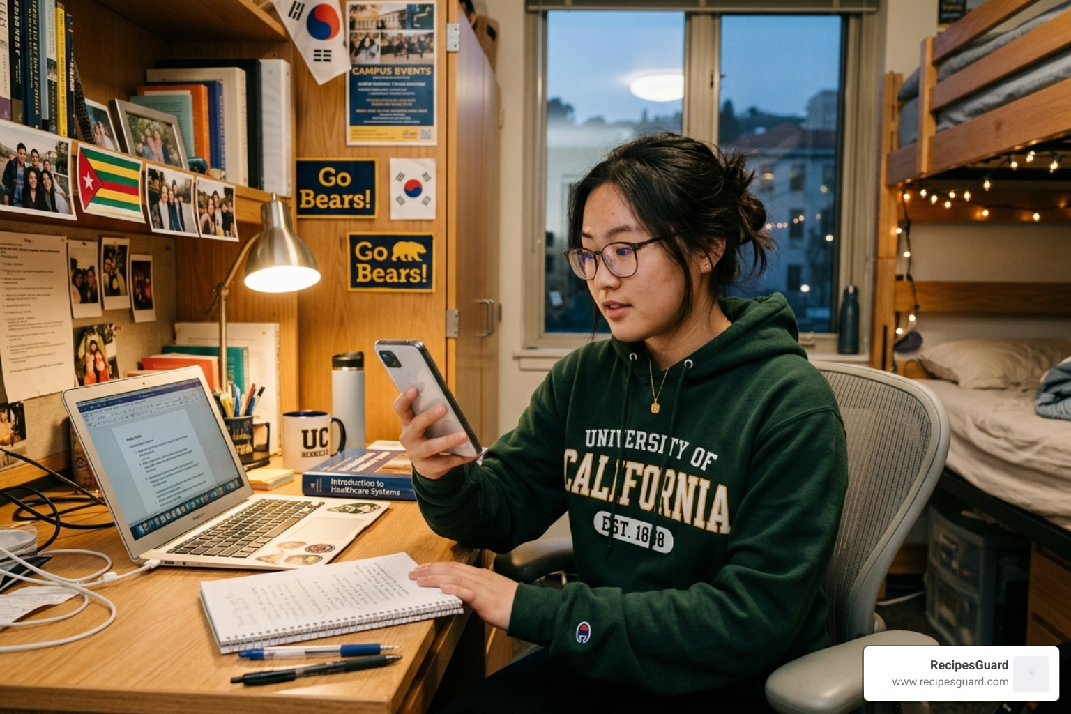 student using mobile app to find a doctor - international student health coverage