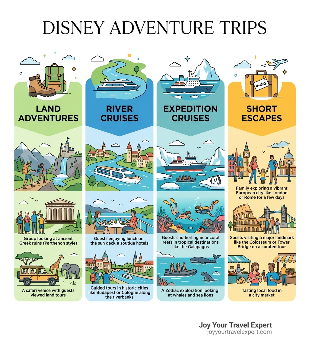Types of Disney adventure trips: land adventures, river cruises, expedition cruises, and short escapes - disney adventure Types of Disney adventure trips: land adventures, river cruises, expedition cruises, and short escapes - disney adventure
