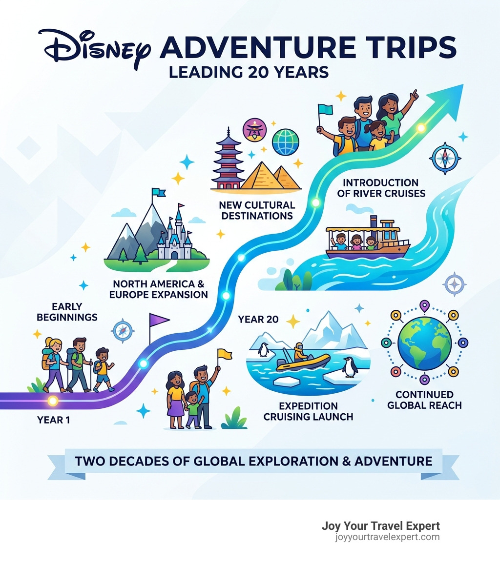 Growth of Disney Adventure Trips over 20 years - disney adventure trips infographic Growth of Disney Adventure Trips over 20 years - disney adventure trips infographic