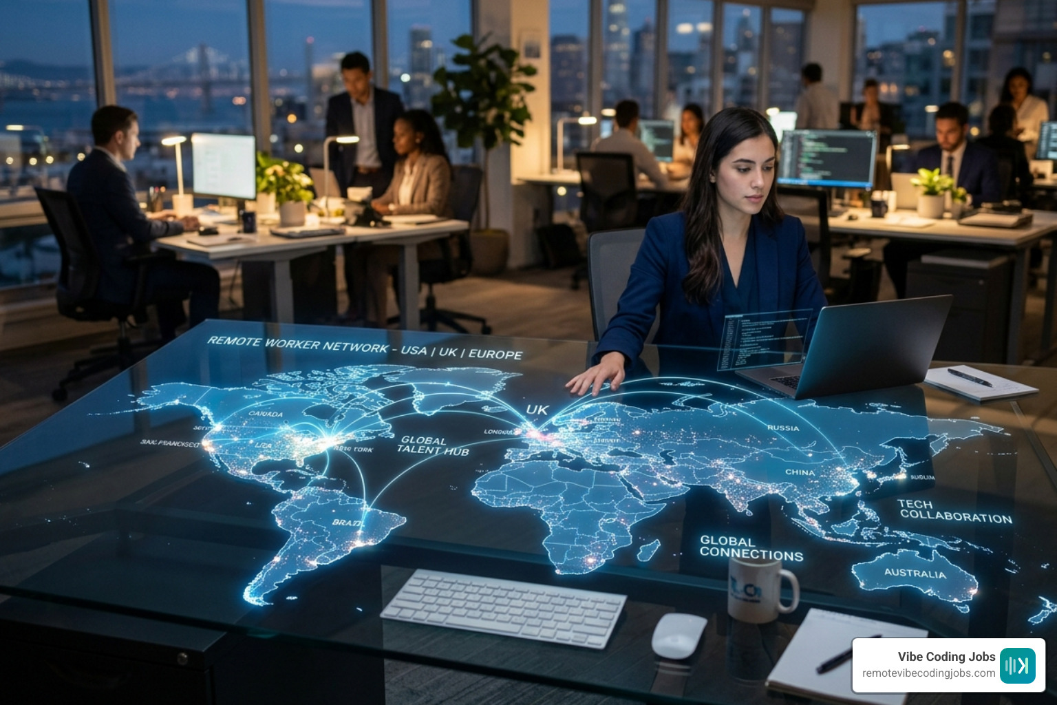 Global map highlighting remote AI talent hubs including the US, Spain, and the UK - ai jobs remote Global map highlighting remote AI talent hubs including the US, Spain, and the UK - ai jobs remote