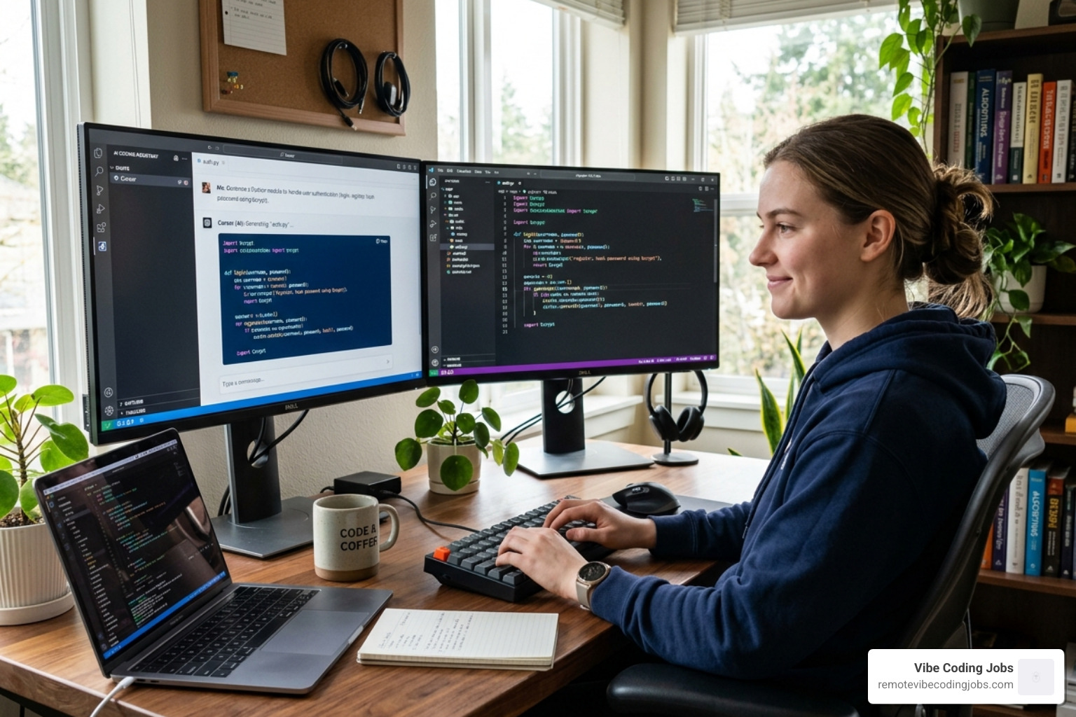 Developer using an AI coding assistant like Cursor or Claude to generate Python modules - python internships remote