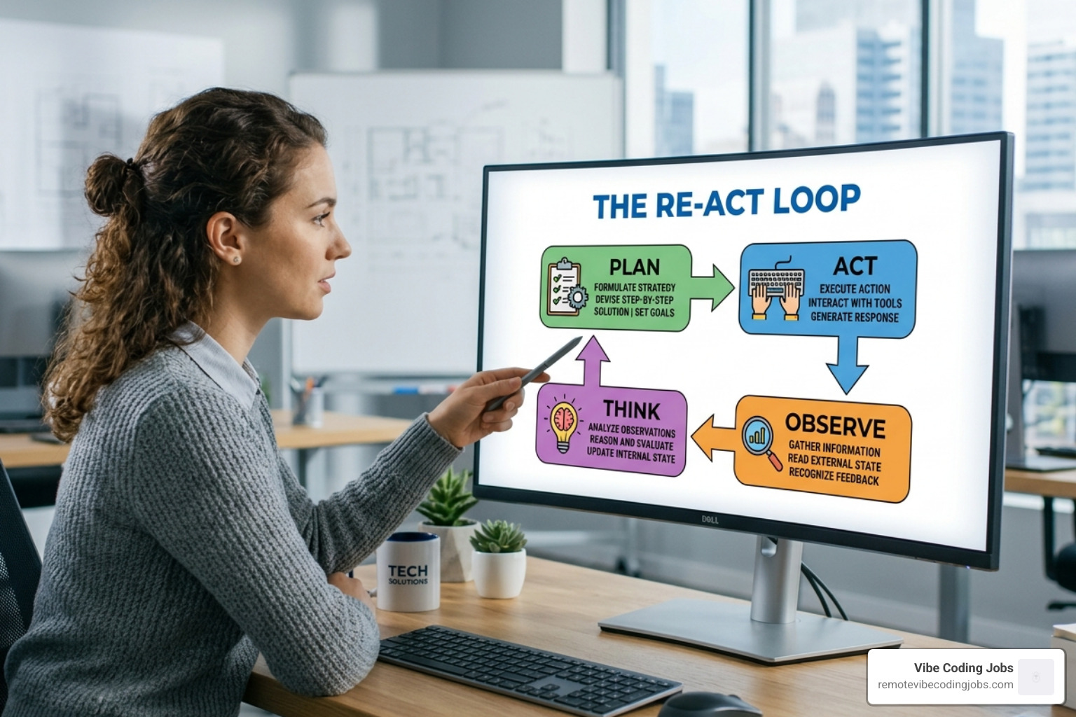 illustrating the Reason-and-Act ReAct loop - what is agentic coding