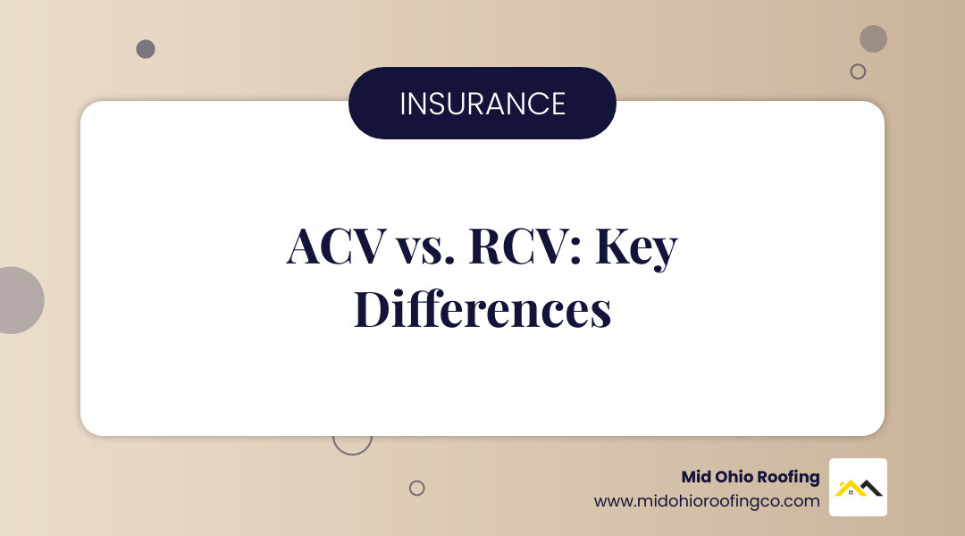 Comparison of ACV vs RCV insurance payouts - storm damage roof inspection infographic simple-info-landscape-card Comparison of ACV vs RCV insurance payouts - storm damage roof inspection infographic simple-info-landscape-card