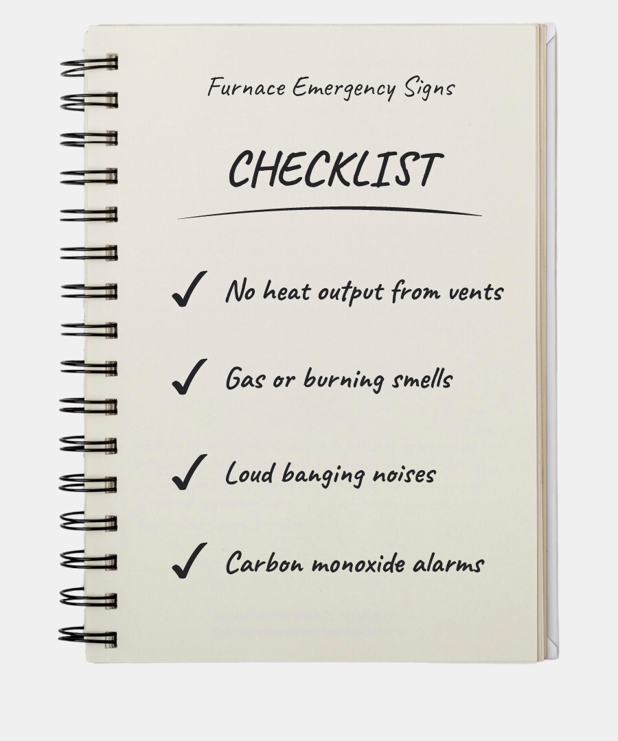 Infographic showing common furnace failure points, warning signs, and emergency steps to take - emergency furnace repair