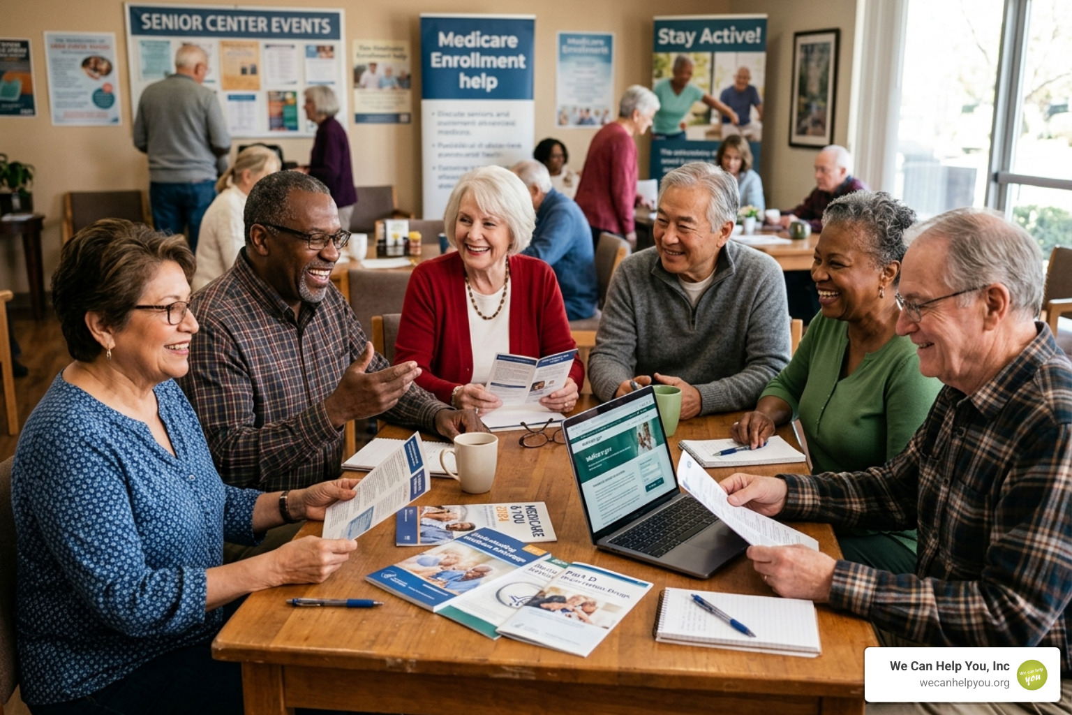 diverse group of retirees discussing healthcare options - non-profit medicare advice diverse group of retirees discussing healthcare options - non-profit medicare advice