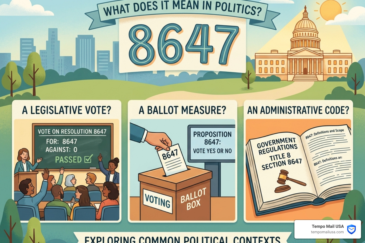 The Department of Justice building in Washington DC - what does 8647 mean in politics The Department of Justice building in Washington DC - what does 8647 mean in politics