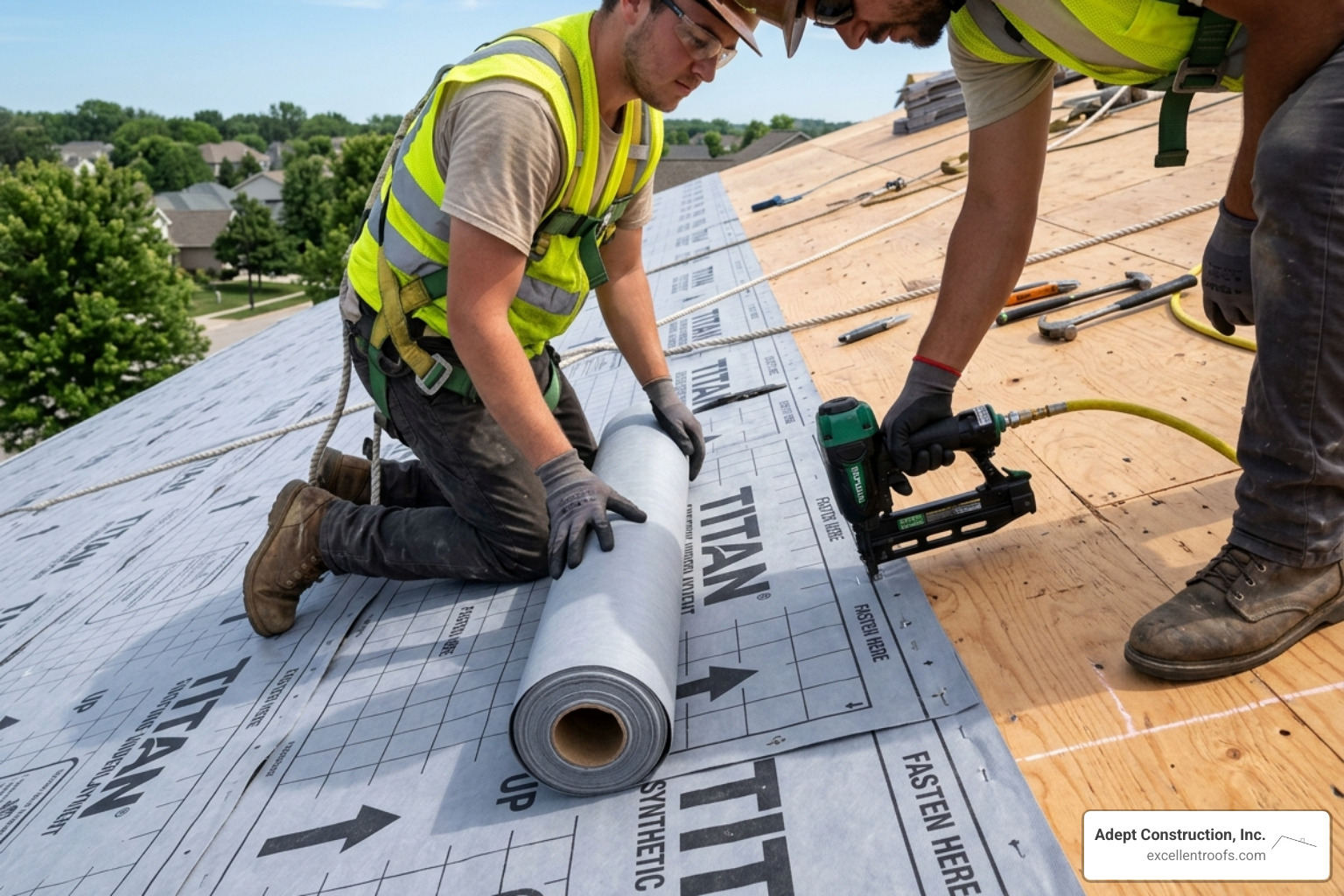 installation of synthetic underlayment over clean wood decking - replace asphalt shingle roof