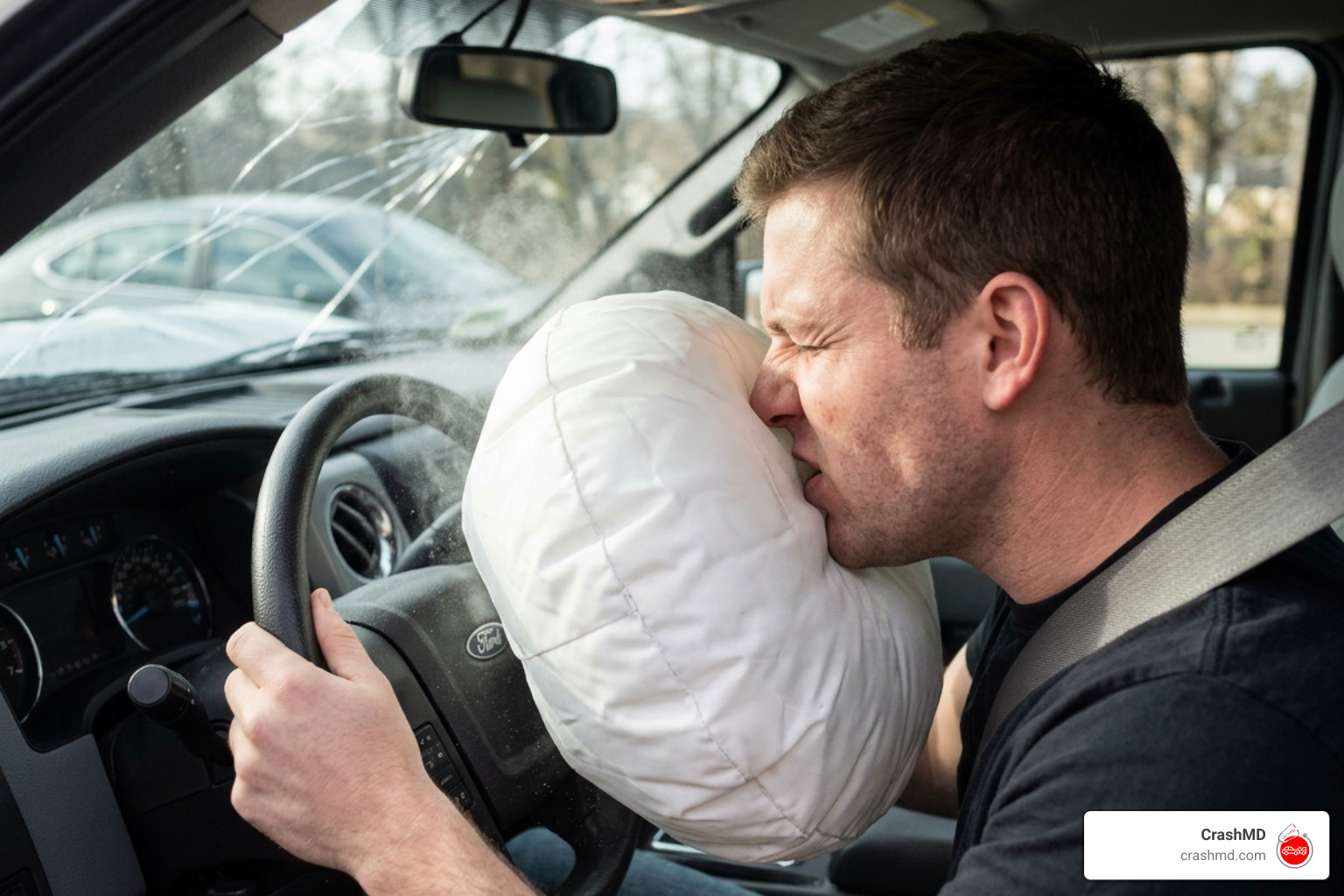 Airbag deployment impacting a driver's face - TMJ disorder after wreck Airbag deployment impacting a driver's face - TMJ disorder after wreck