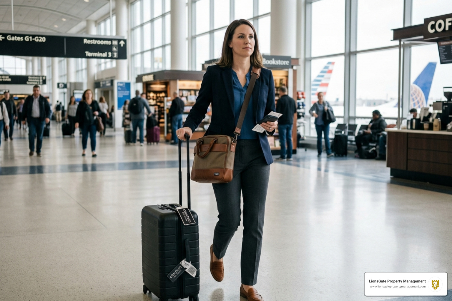 Real estate professional traveling with a suitcase and laptop bag, representing the mobile nature of the industry - realtor Real estate professional traveling with a suitcase and laptop bag, representing the mobile nature of the industry - realtor