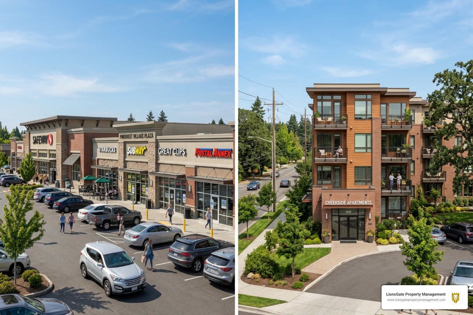 comparison of a retail strip center to a multifamily apartment - commercial rental management comparison of a retail strip center to a multifamily apartment - commercial rental management