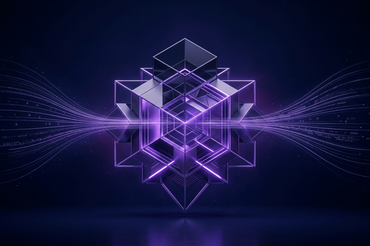 abstract data flowing into a brand identity system - artificial intelligence marketing