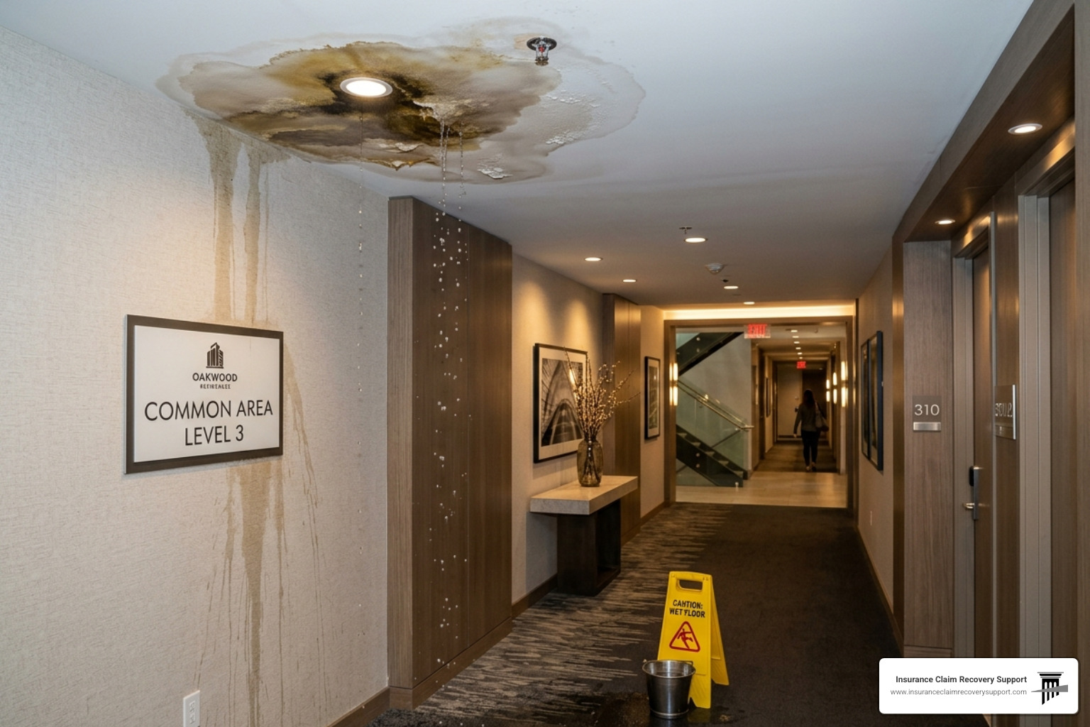 Leaking common area roof causing water intrusion - HOA water damage