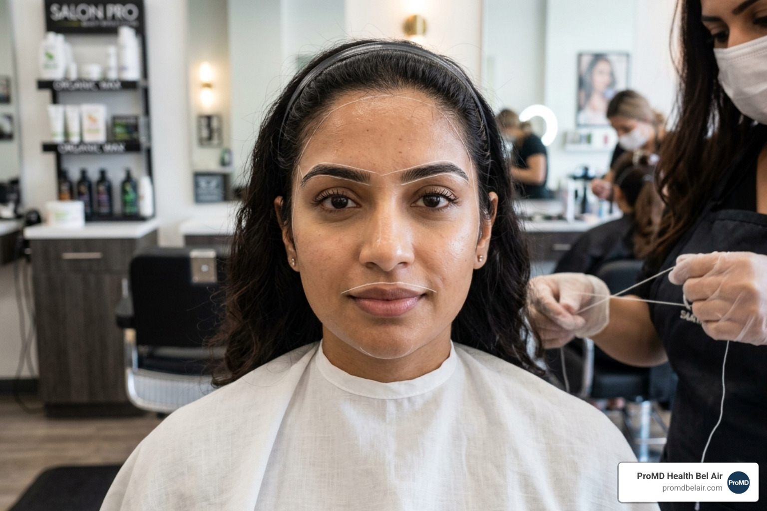 Image of facial threading service areas including brows, lip, chin, and sideburns - eyebrow threading cost Image of facial threading service areas including brows, lip, chin, and sideburns - eyebrow threading cost