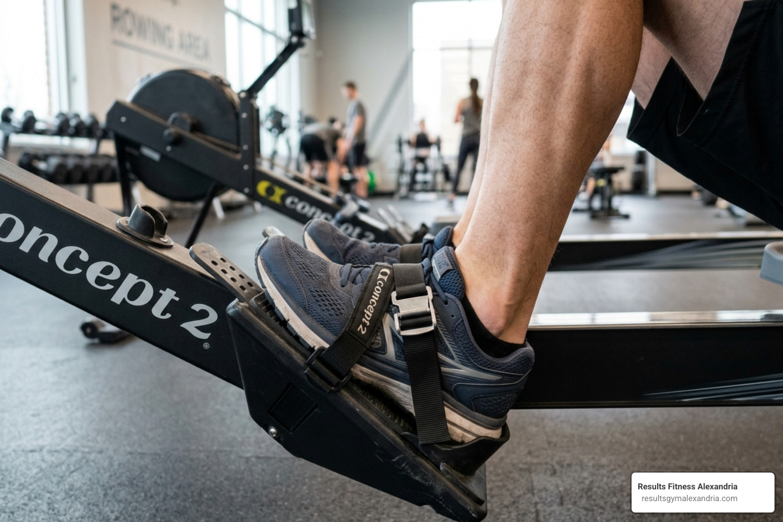 Proper foot strap placement on a rowing machine - 20 minute rowing workout Proper foot strap placement on a rowing machine - 20 minute rowing workout