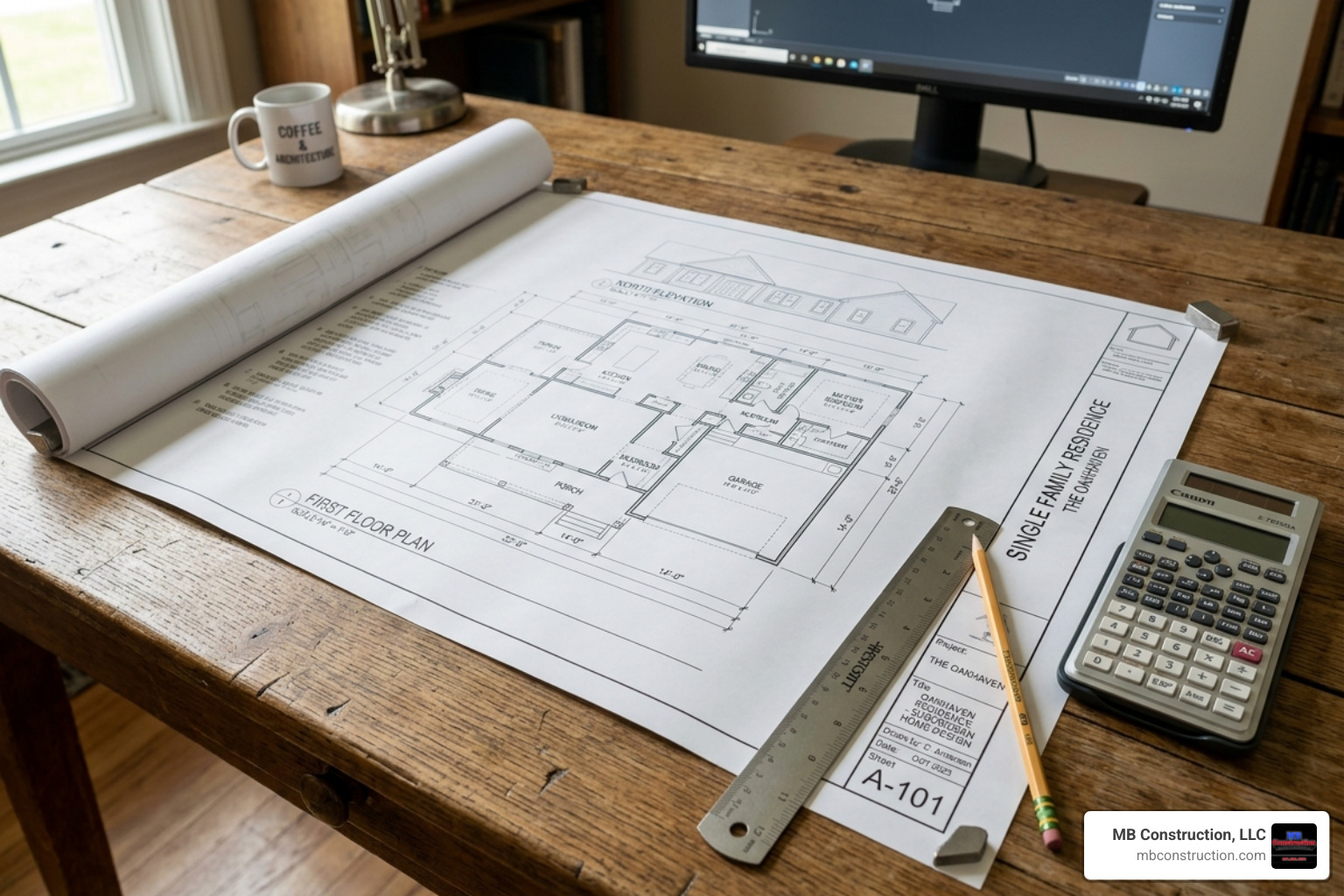 architectural blueprints and a calculator - calculate home addition cost architectural blueprints and a calculator - calculate home addition cost