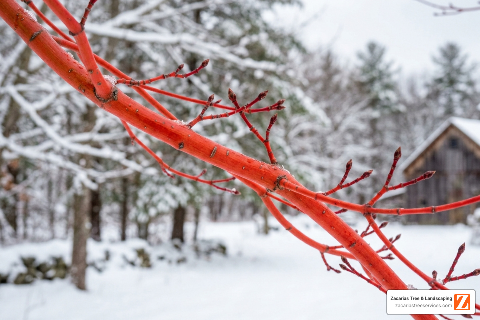 Close-up of healthy, vibrant Japanese maple bark - acer sango kaku