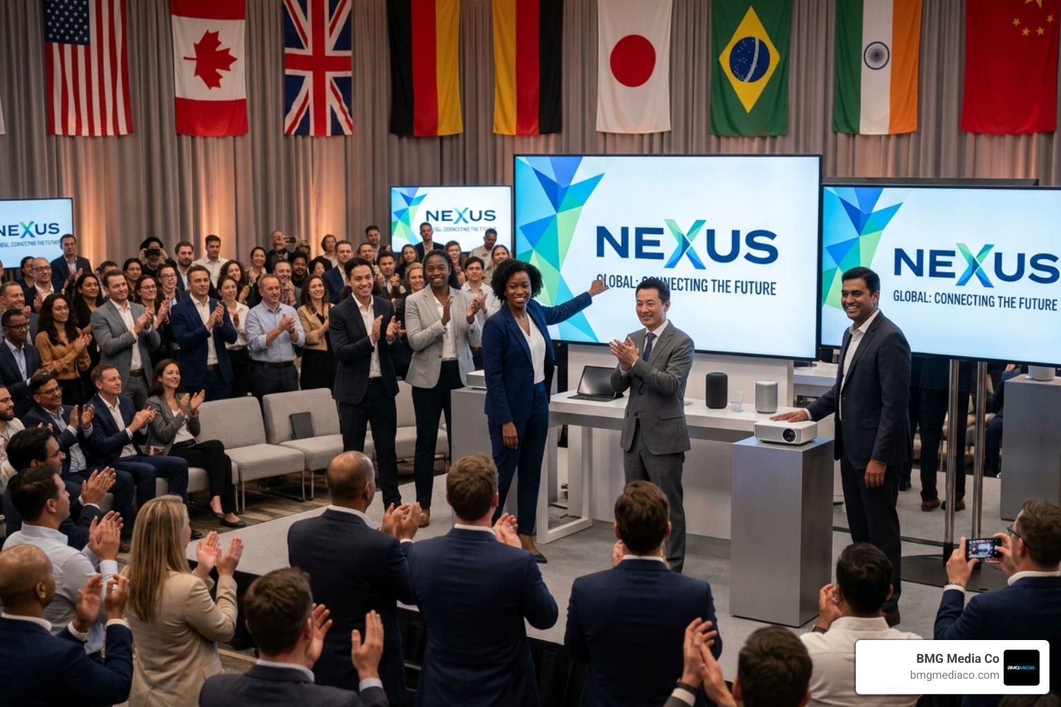 Global product launch and brand identity showcase - company naming consultants