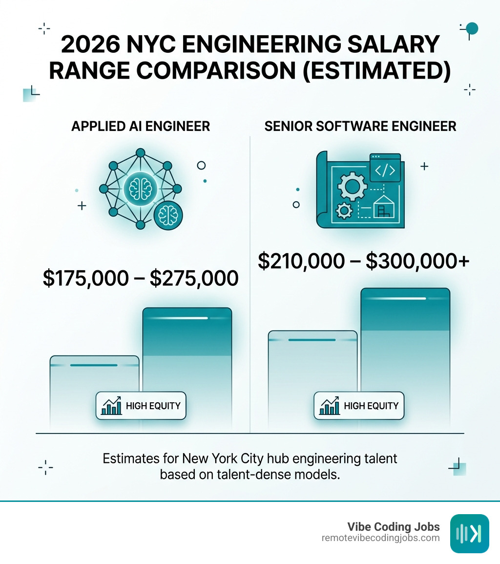 Comparison of 2026 NYC salary ranges for AI vs traditional engineering roles - cursor dev job nyc infographic 