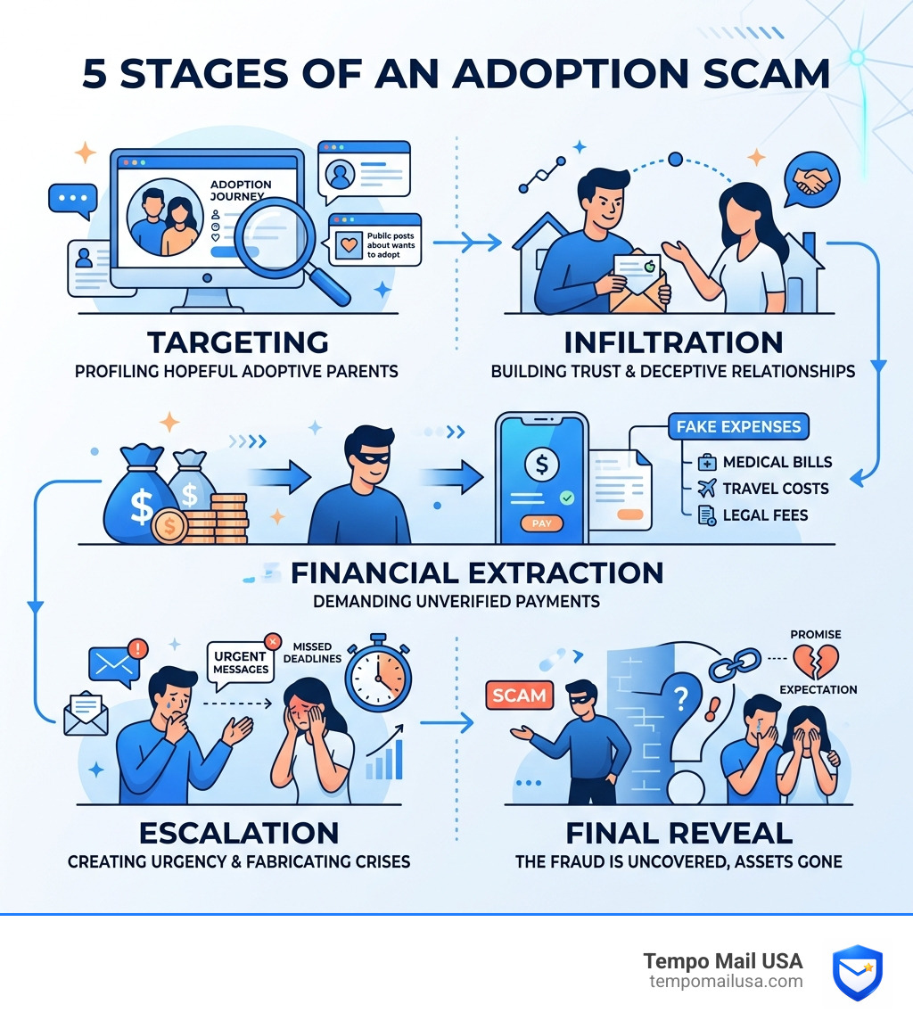 5 stages of an adoption scam: targeting, infiltration, financial extraction, escalation, final reveal - the hillsdale 5 stages of an adoption scam: targeting, infiltration, financial extraction, escalation, final reveal - the hillsdale