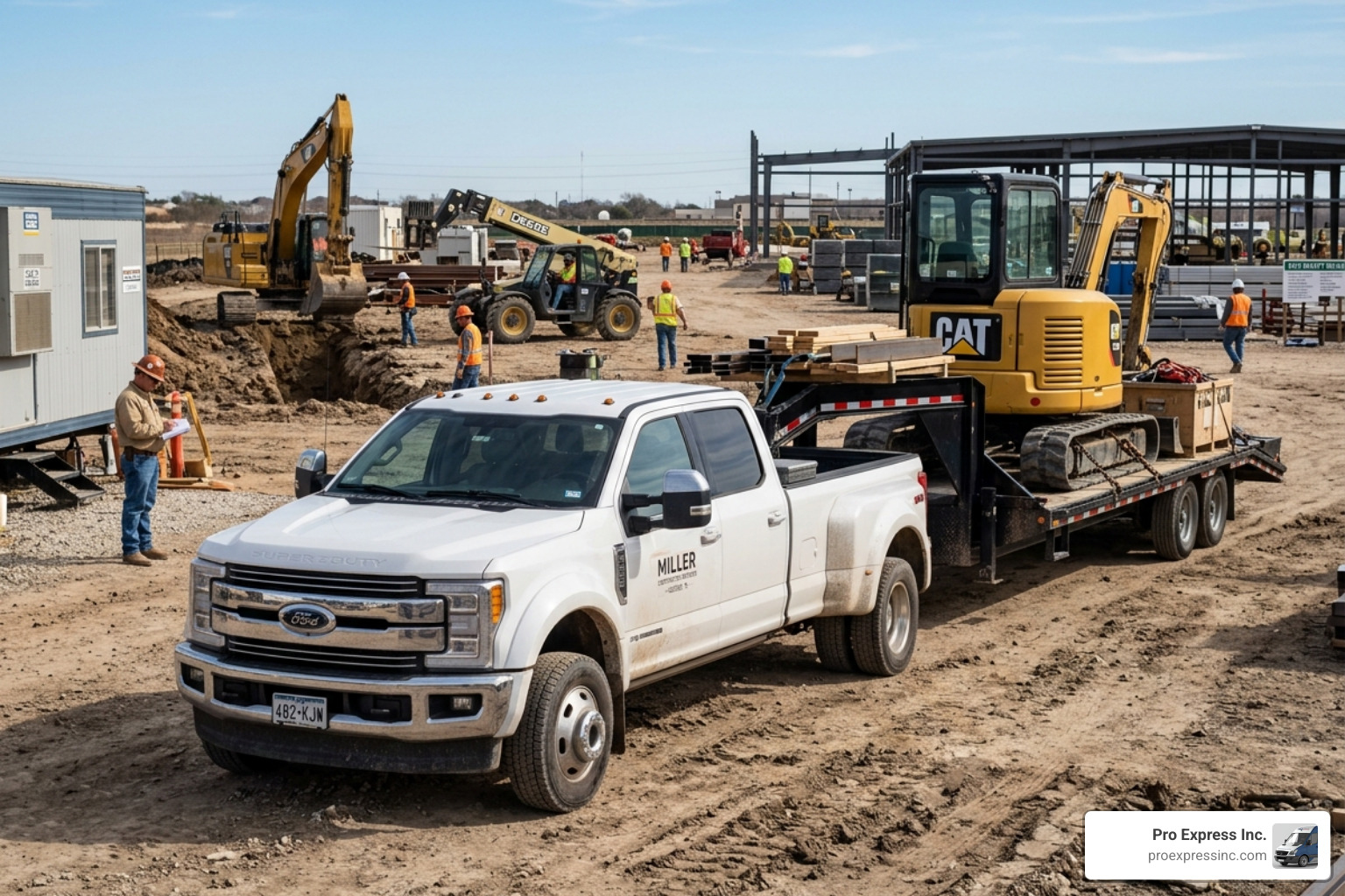 dually pickup truck with a gooseneck trailer on a job site - what is a hot shot delivery dually pickup truck with a gooseneck trailer on a job site - what is a hot shot delivery