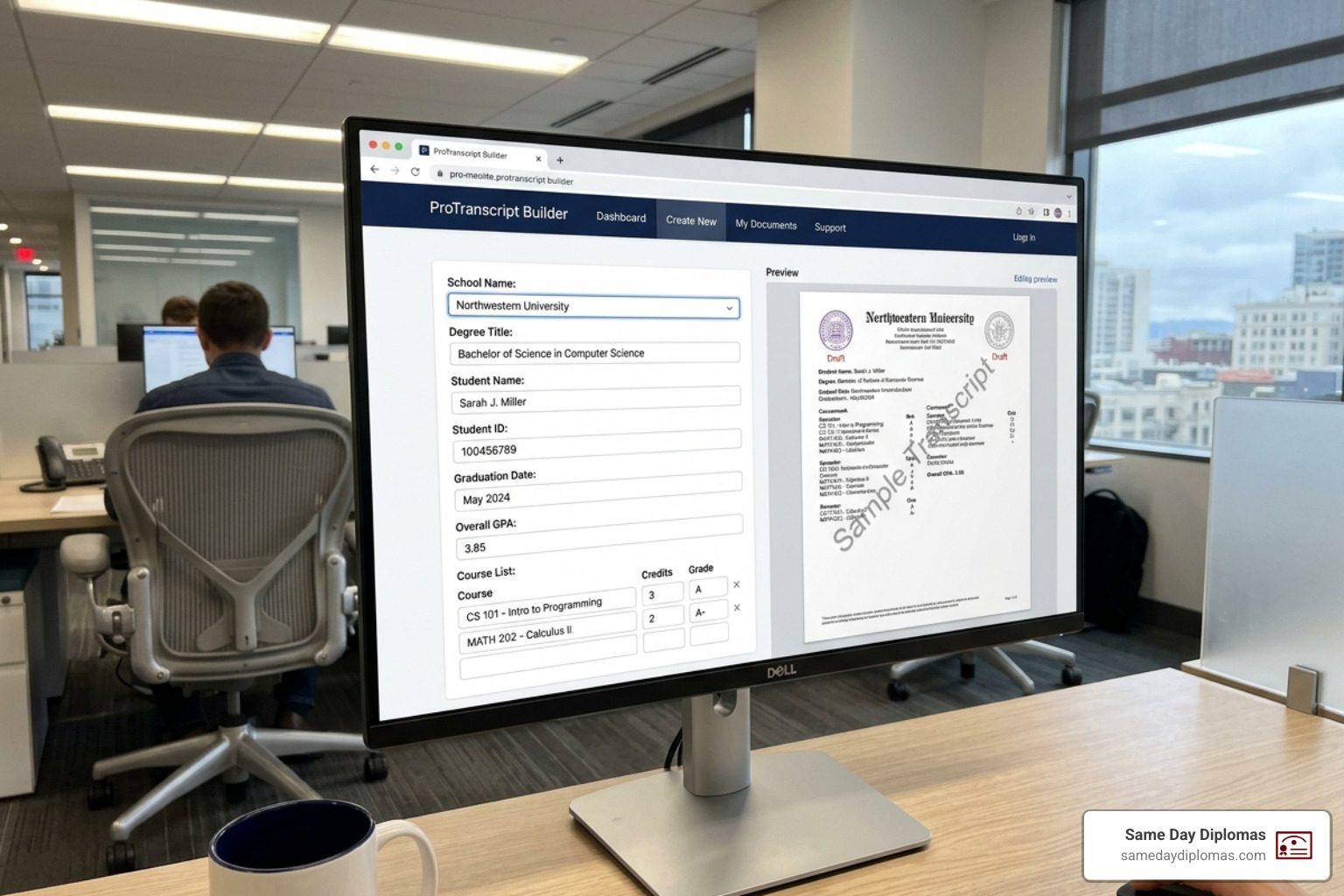 Online transcript builder interface showing customization fields for school name and GPA - order fake transcript pdf instant Online transcript builder interface showing customization fields for school name and GPA - order fake transcript pdf instant