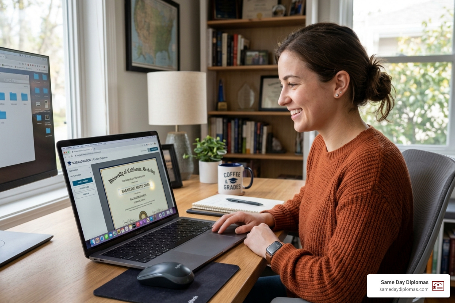 user customizing a diploma template - fast same day diploma