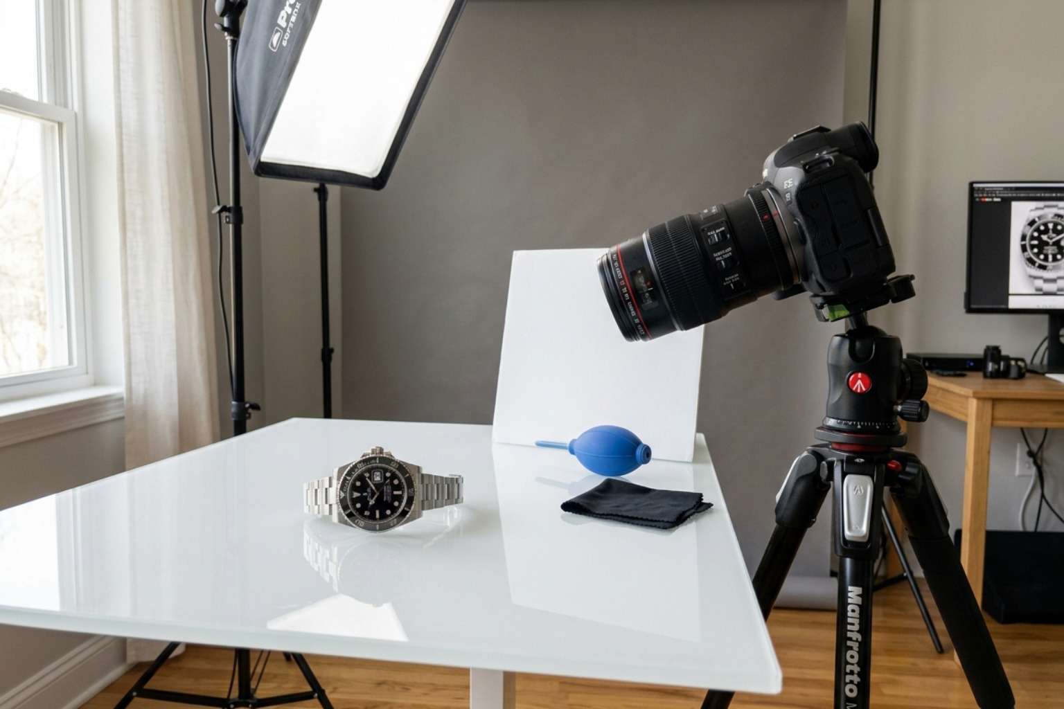 Watch photography setup.