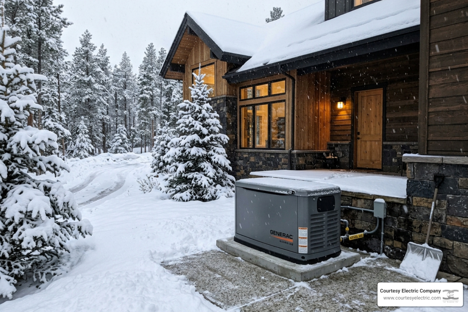 standby generator installed outside a modern home during a Colorado snowstorm - how long does a standby generator last standby generator installed outside a modern home during a Colorado snowstorm - how long does a standby generator last
