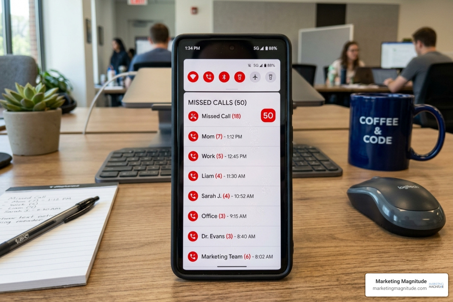 Smartphone with 50 missed call notifications - “The Hidden Leaks in Your Business That No Marketing Agency Talks About” Smartphone with 50 missed call notifications - “The Hidden Leaks in Your Business That No Marketing Agency Talks About”