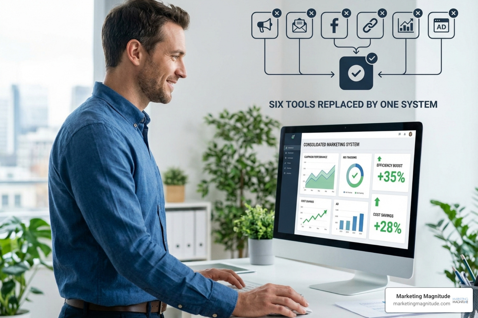 A streamlined automation workflow showing a lead moving from a form to an automated SMS and CRM update - “We Replaced 6 A streamlined automation workflow showing a lead moving from a form to an automated SMS and CRM update - “We Replaced 6